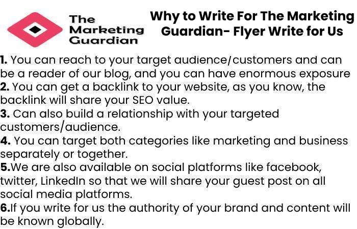 Why to Write For The Marketing Guardian- Flyer Write for Us