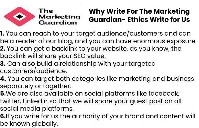 Why Write For The Marketing Guardian- Ethics Write for Us