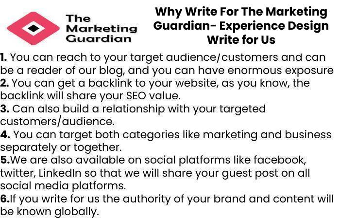 Why Write For The Marketing Guardian- Experience Design Write for Us