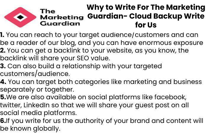 Why to Write For The Marketing Guardian- Cloud Backup Write for Us