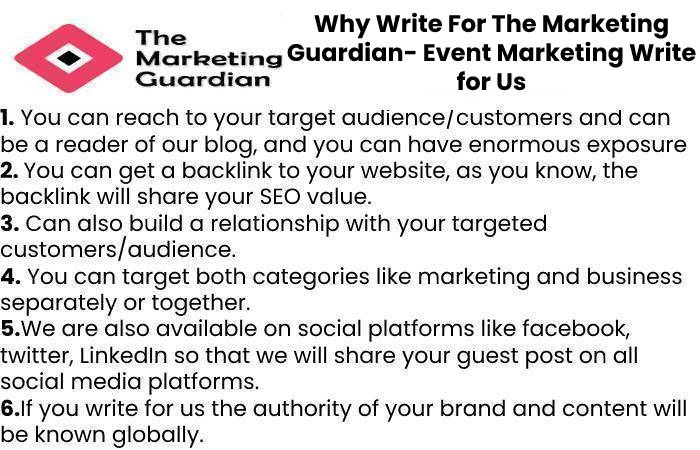 Why Write For The Marketing Guardian- Event Marketing Write for Us