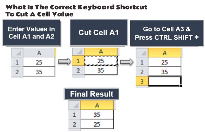 What Is The Correct Keyboard Shortcut To Cut A Cell Value