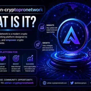 Person reviewing cryptocurrency content on a laptop